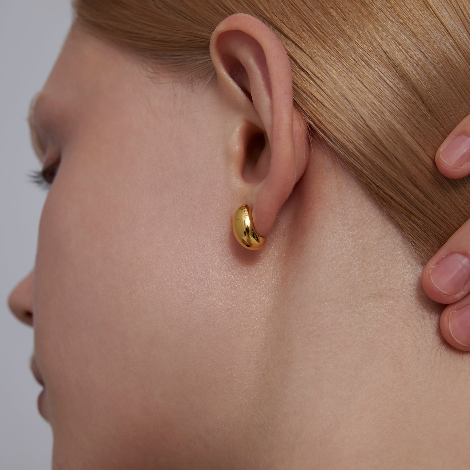 Dome Huggie Hoop Earrings