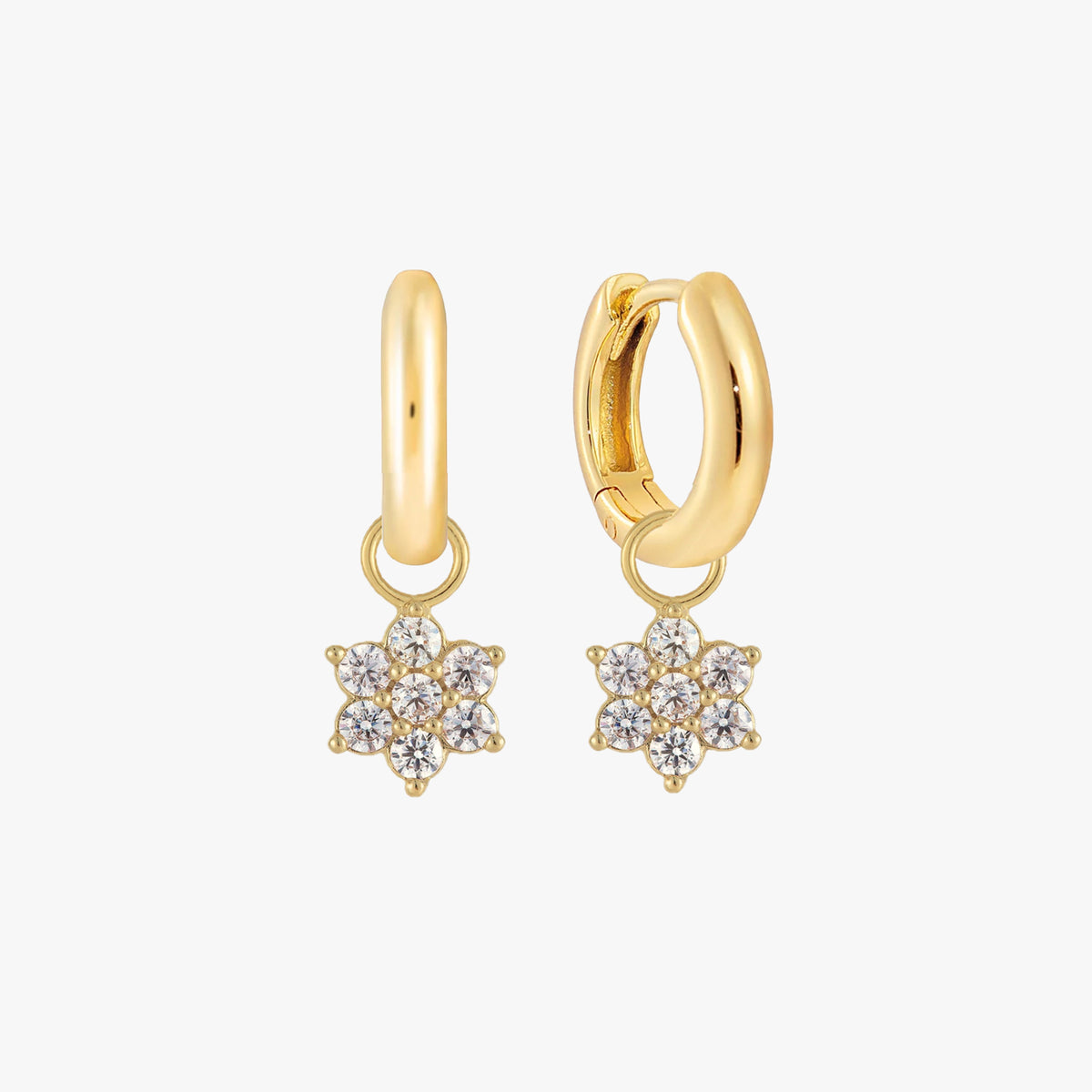 Pave Blomst Charm