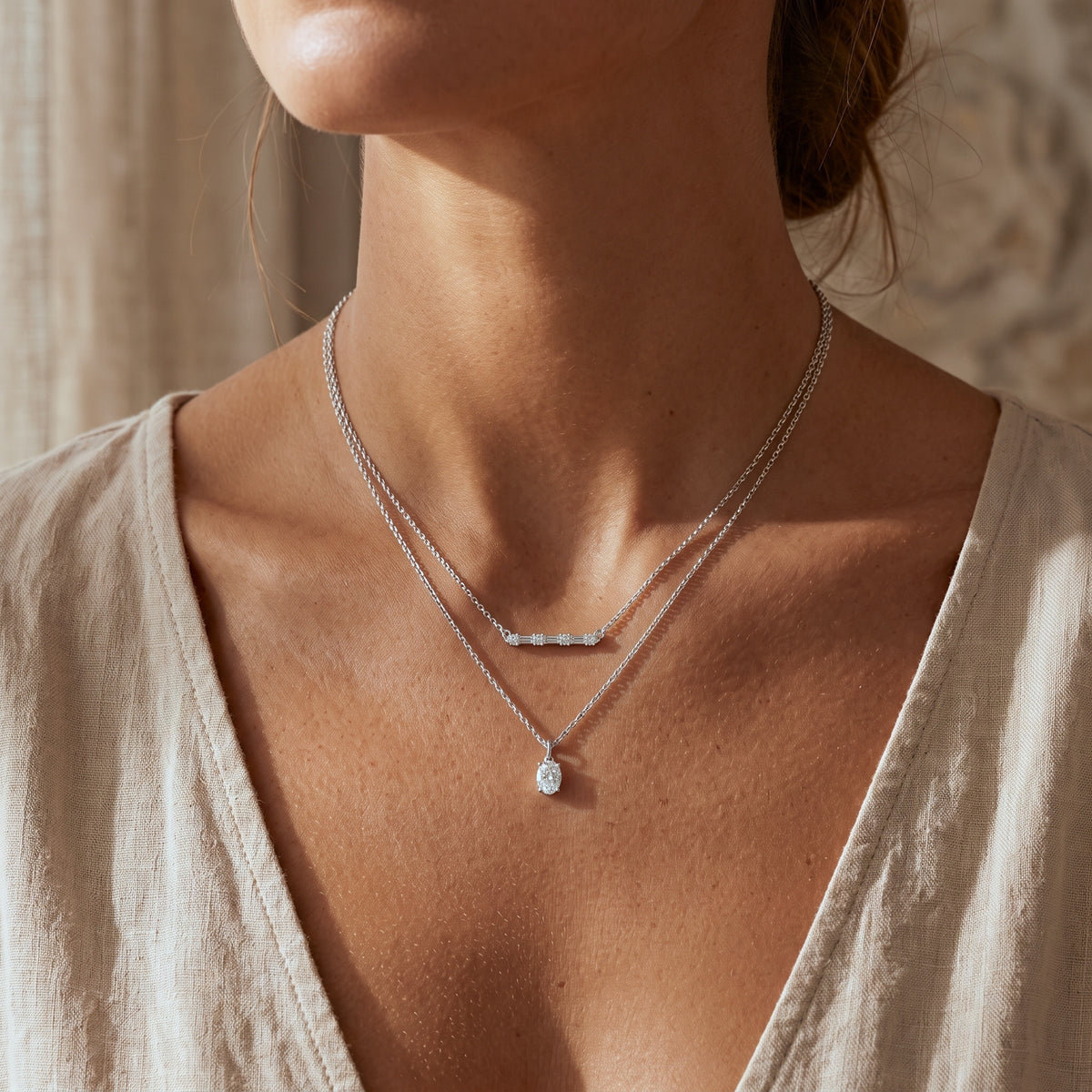 Collier de baguette en grappe