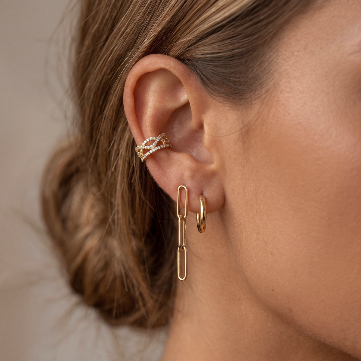 Anting Rantai Klip Kertas Dainty Muse