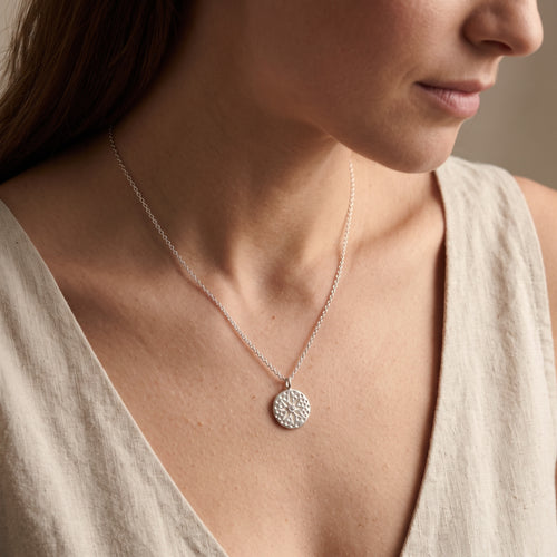 Amulet Floral CZ Charm Necklace