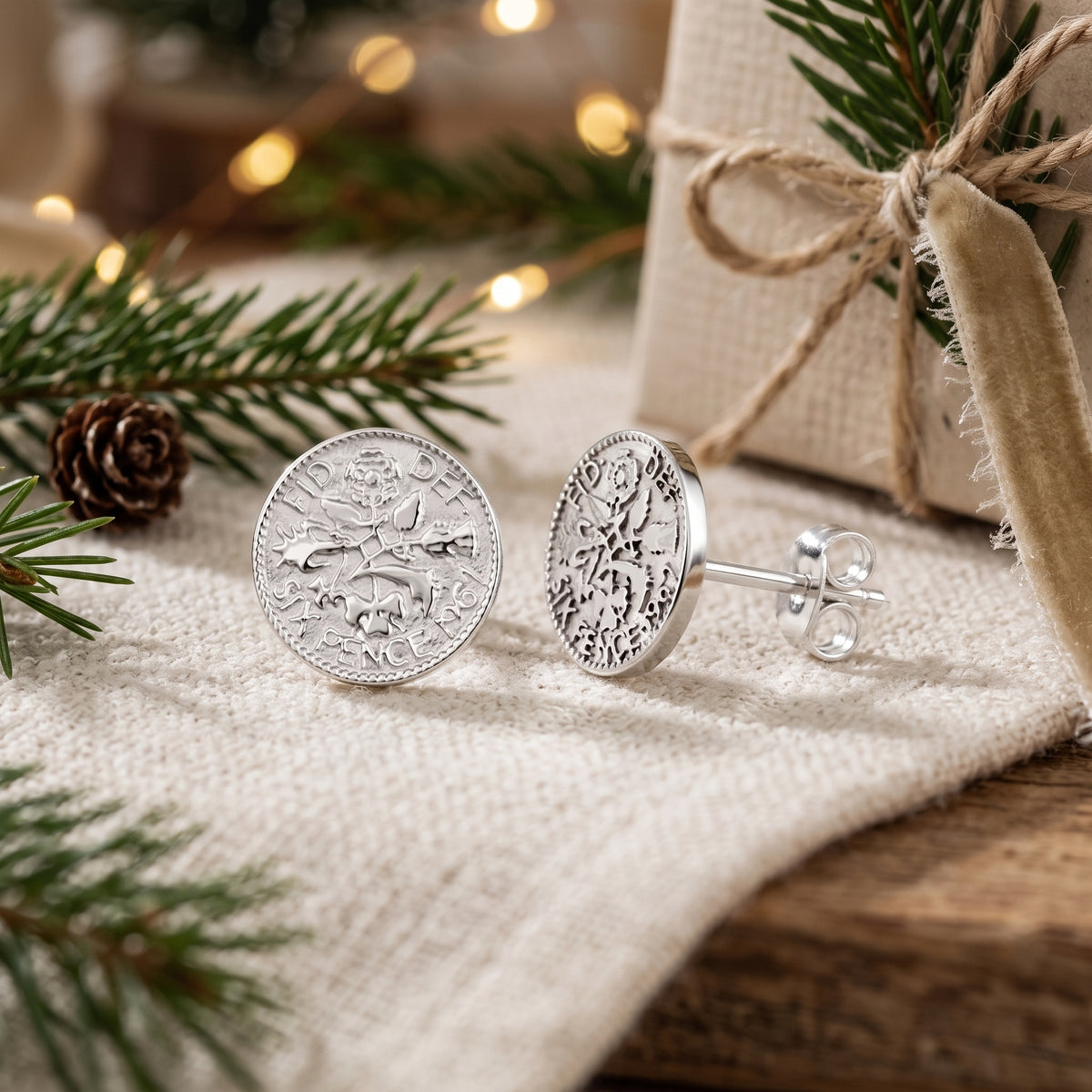 Medallion Coin Stud Earrings