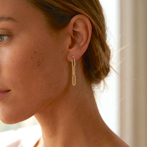 Anting Rantai Klip Kertas Dainty Muse