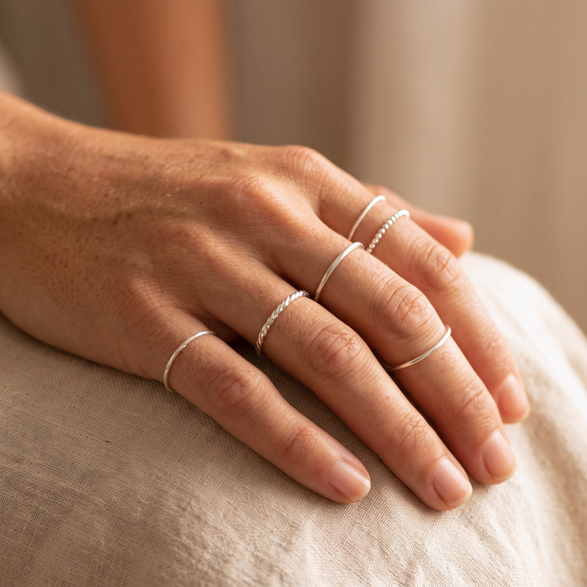Sparkle Skinny Ring Sølv