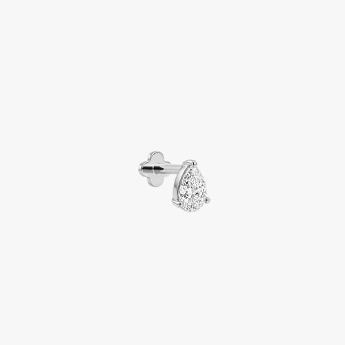 Minimal CZ Pear Flatback Earring