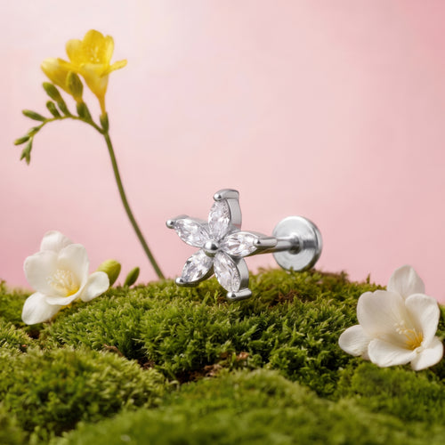 Marquise Bloom Flatback Earring