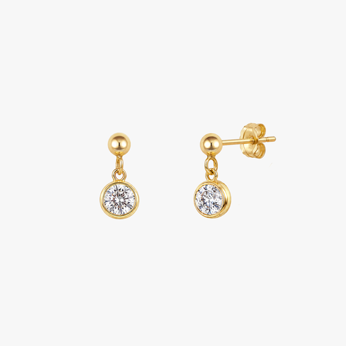 Bezel Sparkly Ball Stud Earrings