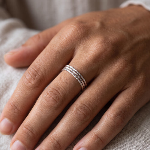 Sparkle Skinny Ring Sølv