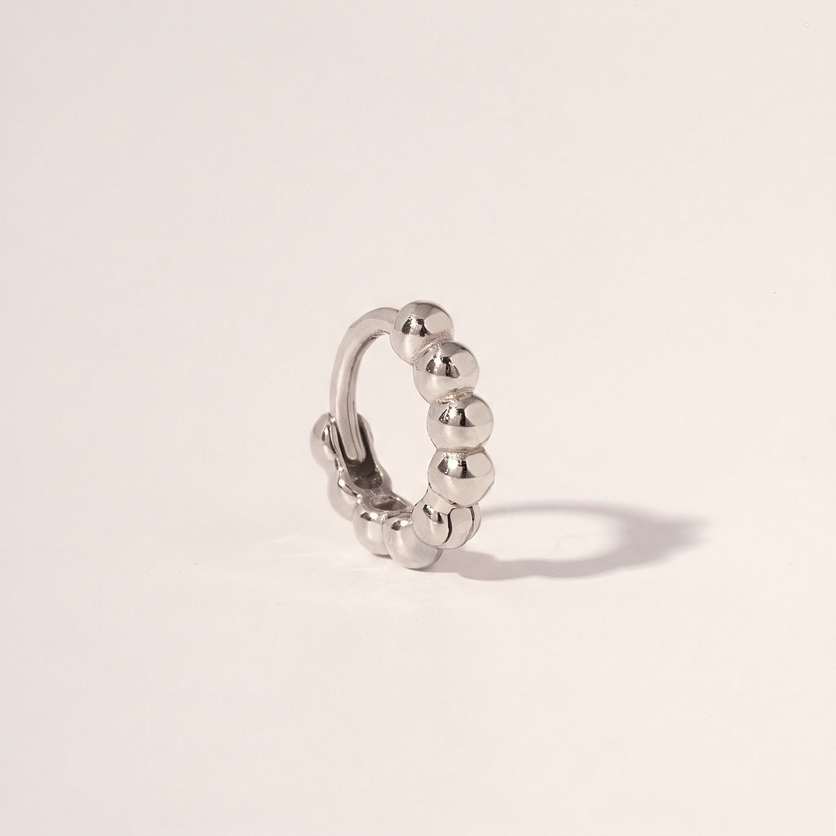 14K massivt gull boble liten hoop-øredobb