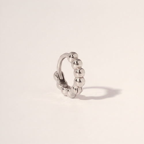 14K massivt gull boble liten hoop-øredobb
