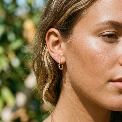 Pendulum Ball Hoop Earrings