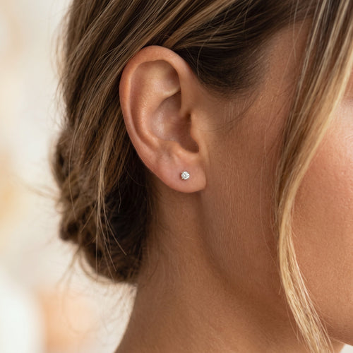 Boucles d'oreilles de goujon étincelantes 3 mm