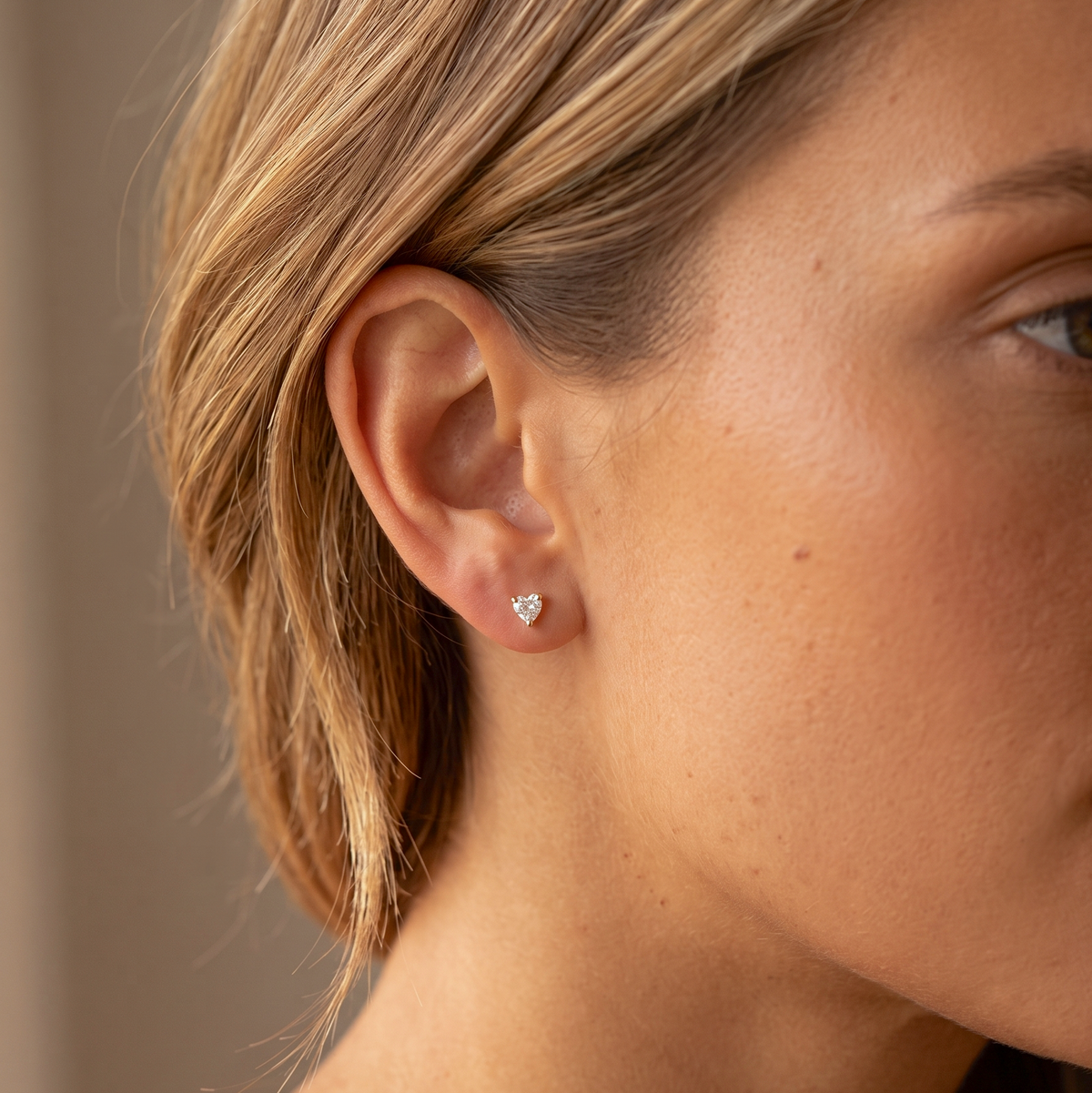 Cz Pendientes de Stud Heart