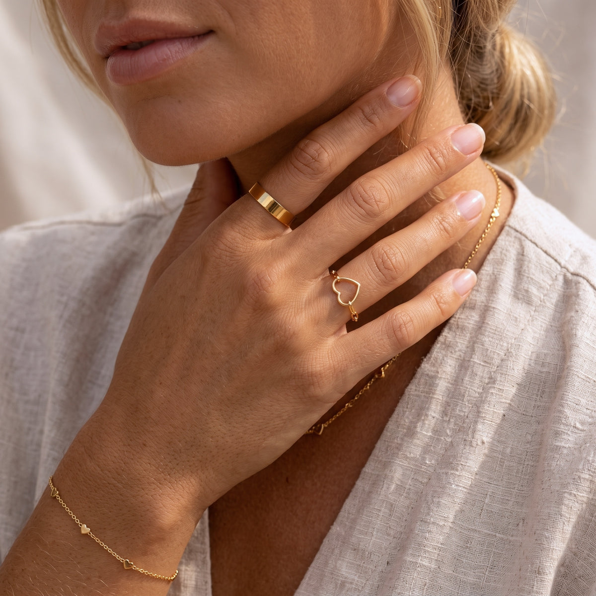 Fall In Love Kedja Guld Ring