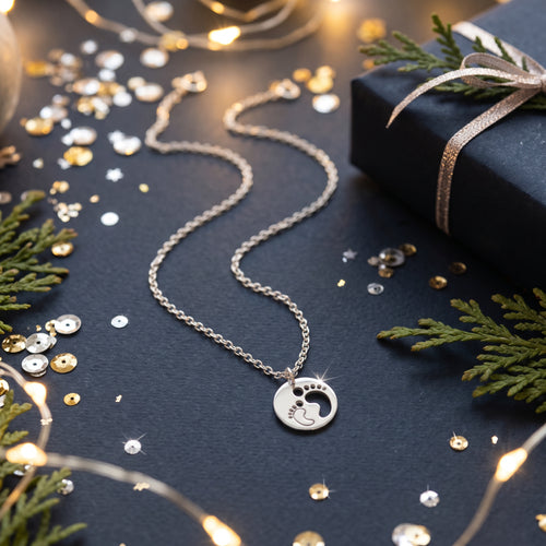 Little Steps Disc Pendant Necklace