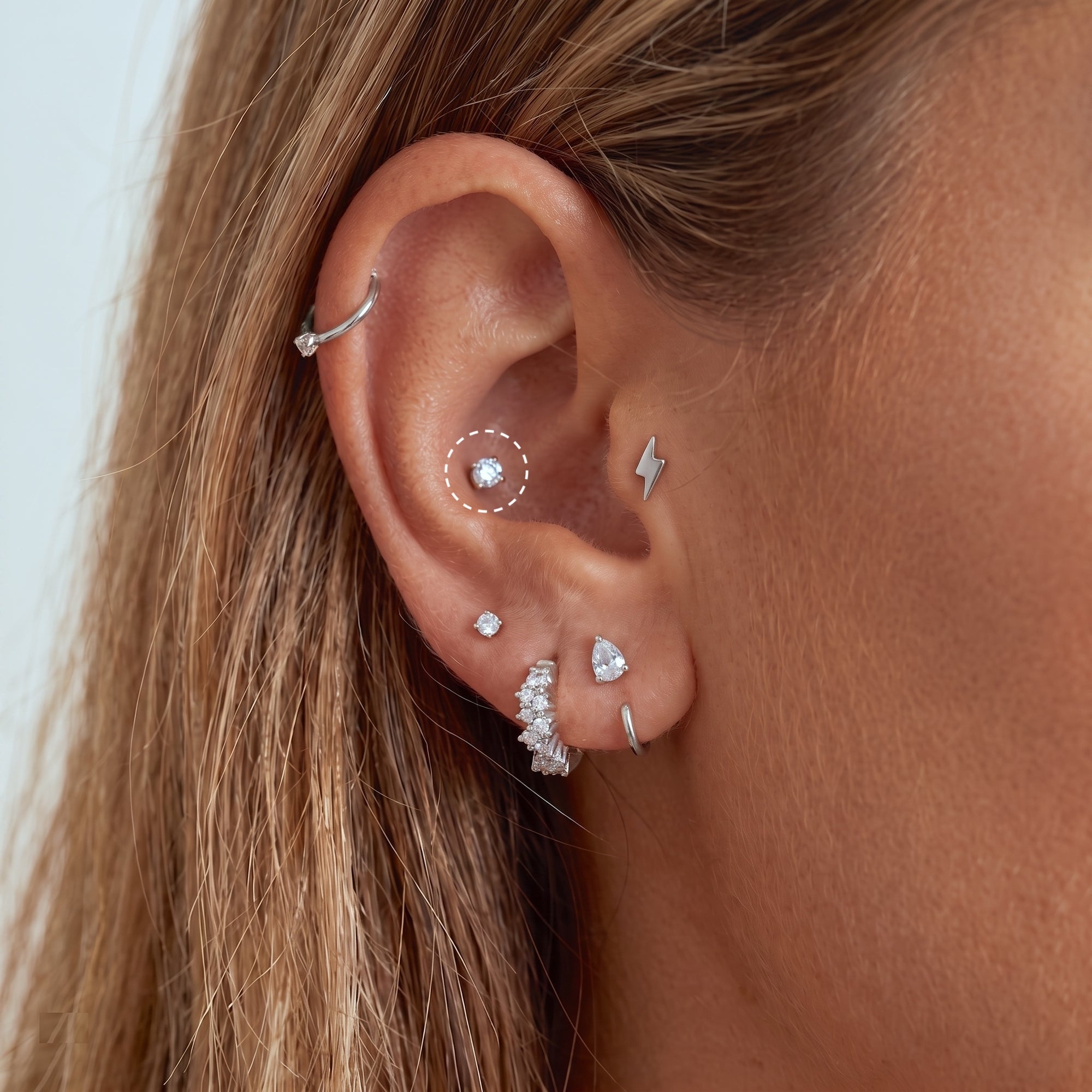 Mini cz labret roscado