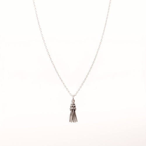 Petite Silver Tassel Necklace