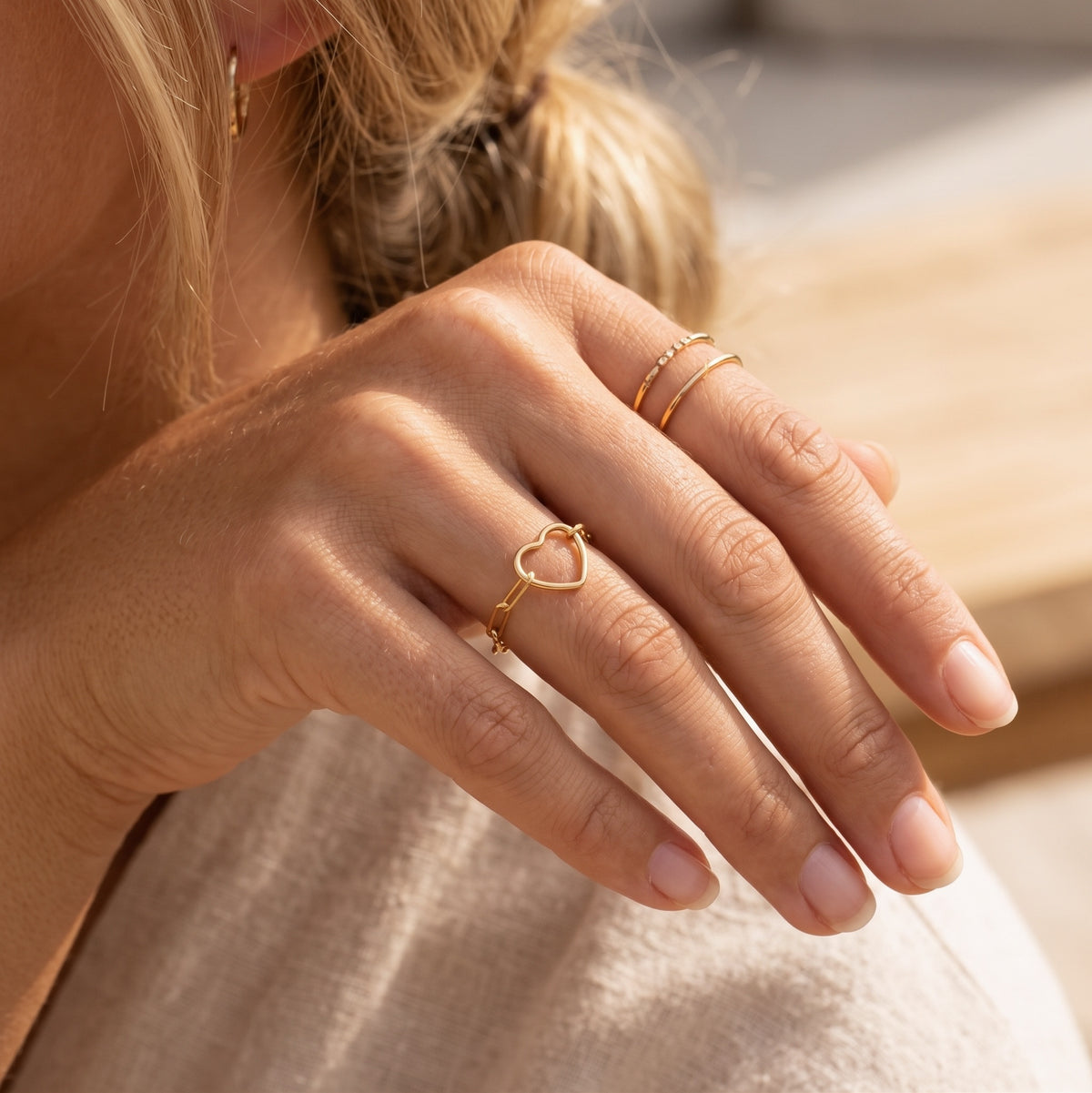 Fall In Love Kedja Guld Ring