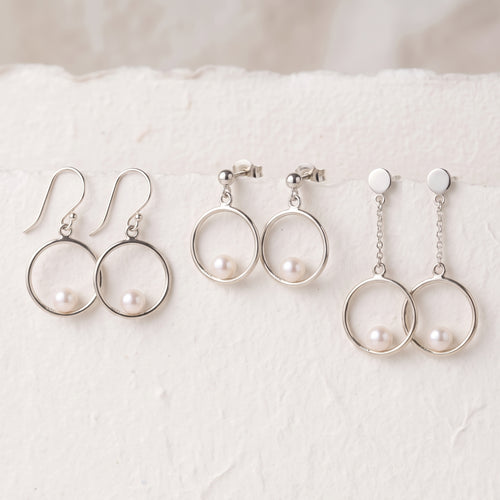 Pearl Halo Drop Earrings
