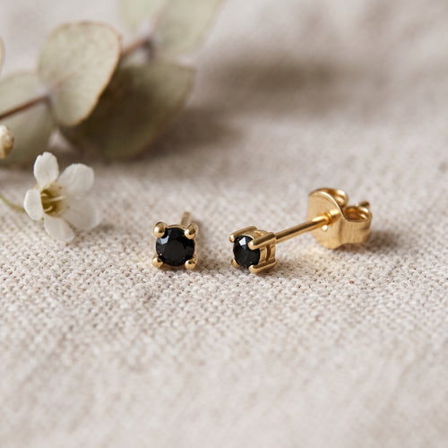 Mini Black Stud Earrings