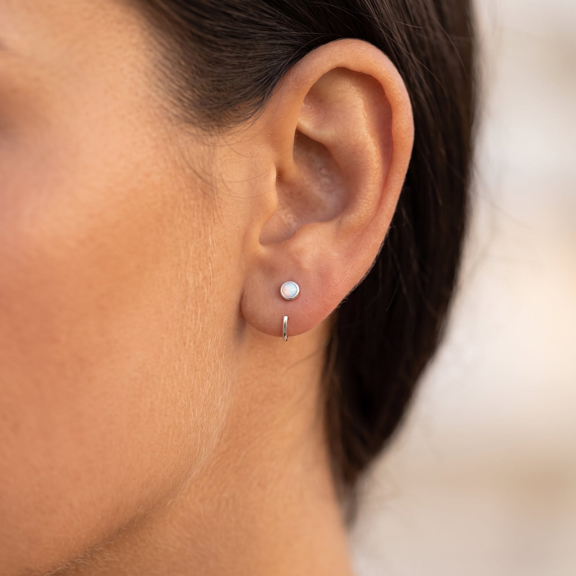 Little Opal Huggies Hoops