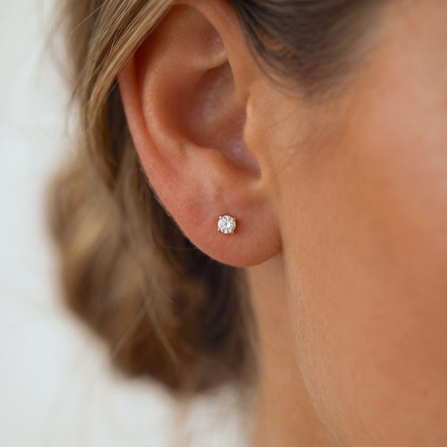 Boucles d'oreilles de goujon étincelantes 3 mm