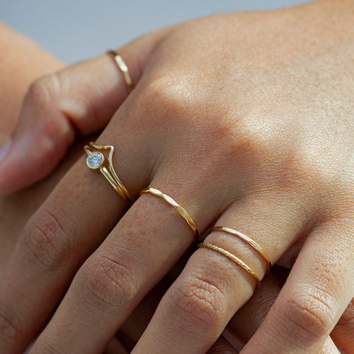 Sparkle Skinny Ring Goud