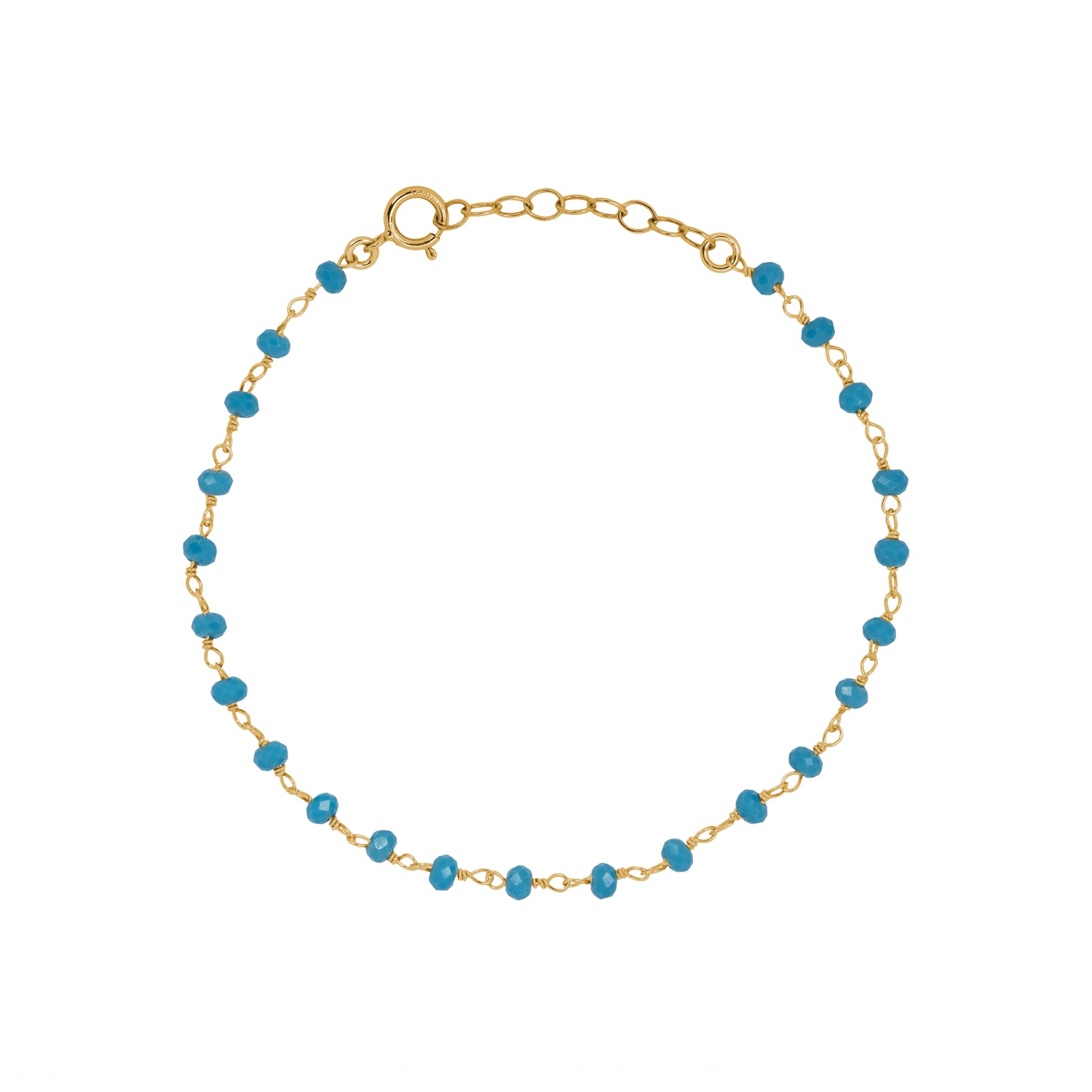 Blaues türkisfarbenes Rosenkranzarmband