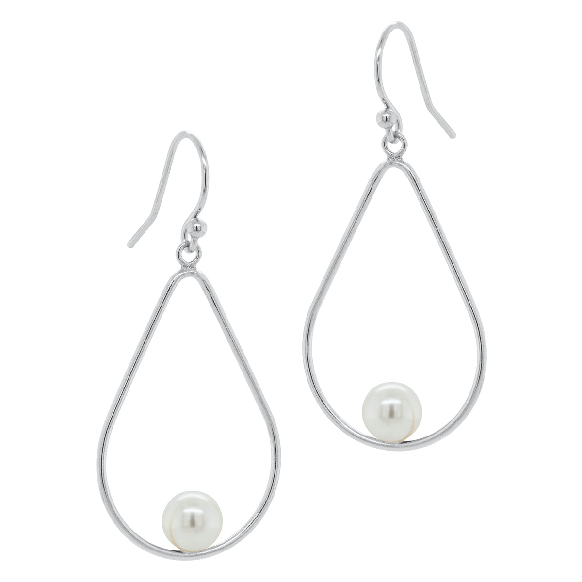 Open Teardrop Pearl Earrings