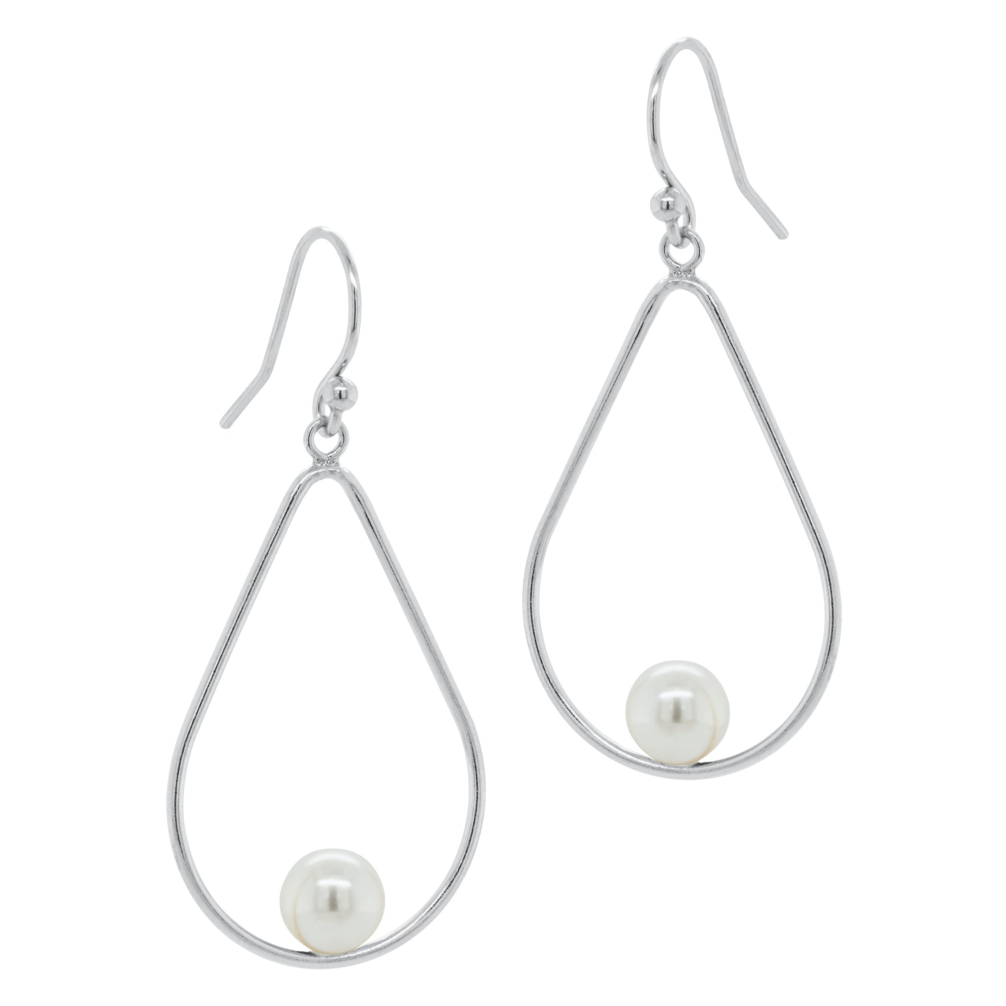 Open Teardrop Pearl Earrings