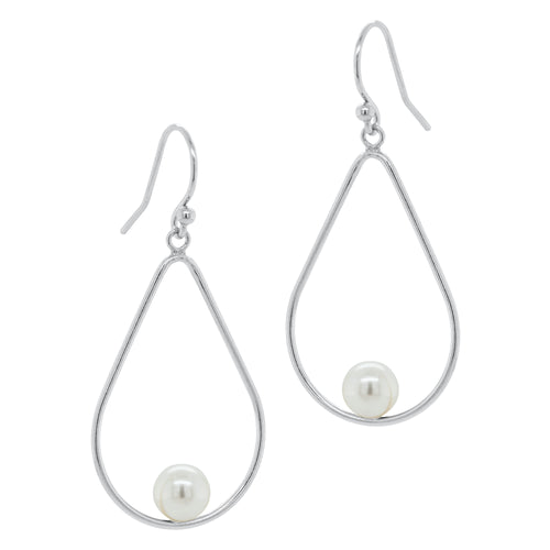 Open Teardrop Pearl Earrings