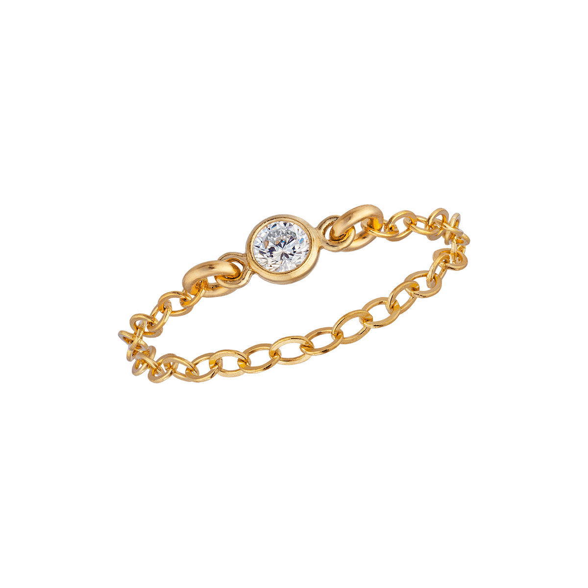 Mini -Kette klarer Lünette Ring
