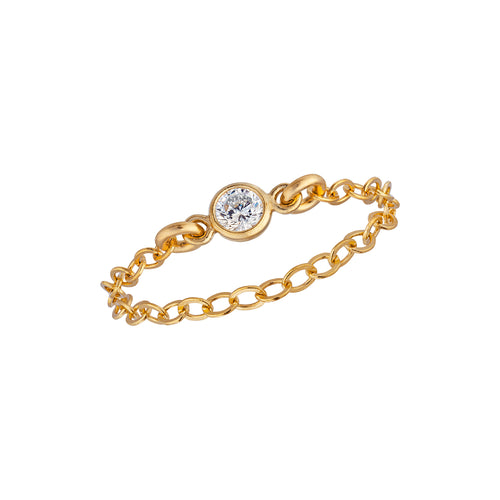 Mini -Kette klarer Lünette Ring