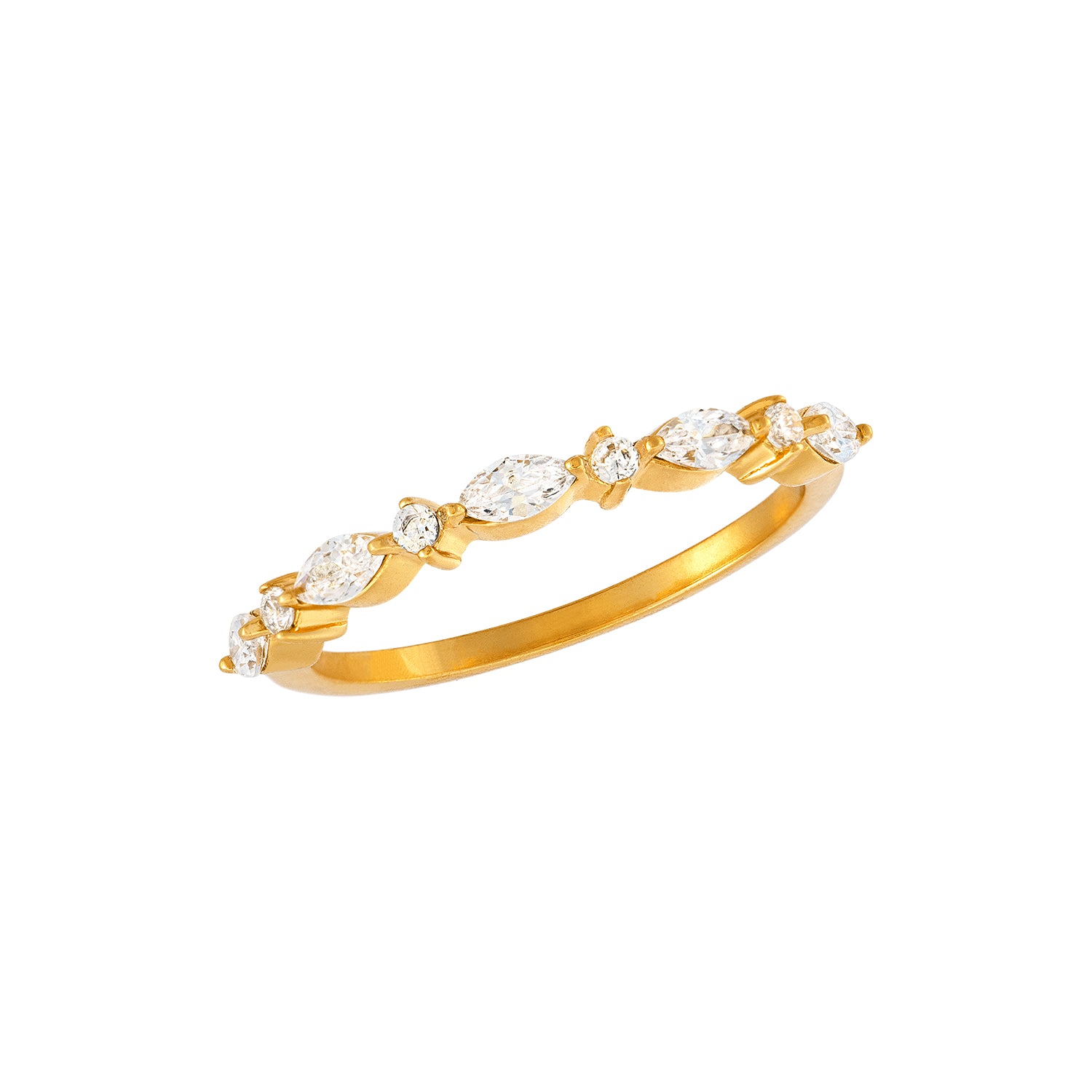 Gold de anillo de pavimento de lágrima
